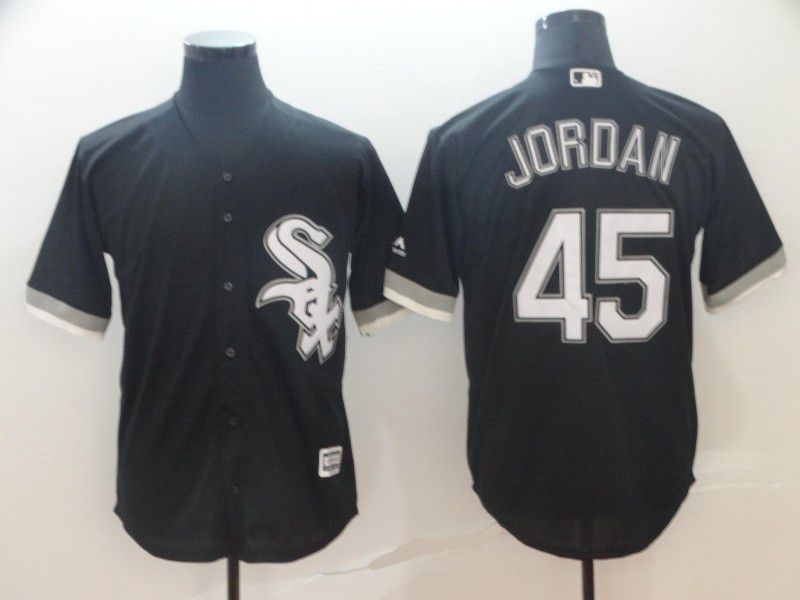 Men Chicago White Sox #45 Jordan Black Game MLB Jersey